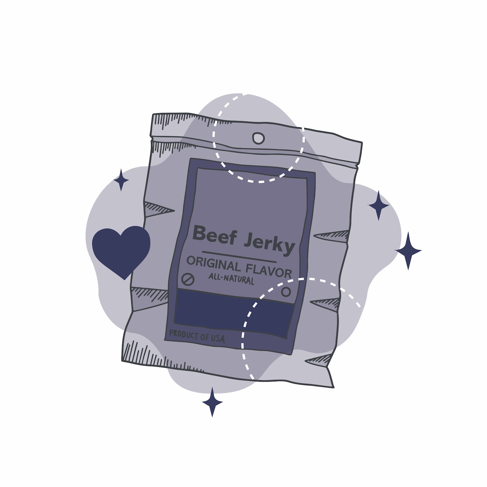 jerky bag. illustration.