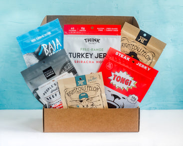 6 bags of beef jerky in craft jerky co mailer box