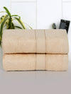 Cantabil Unisex Beige Set of 2 Solid Hand Towel