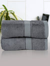 Cantabil Unisex Dark Grey Solid Set of 2 Hand Towel