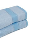 Cantabil Unisex Sky Blue Set of 2 Solid Hand Towel