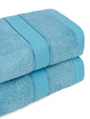 Cantabil Unisex Turquoise Blue Solid Set of 2 Hand Towel
