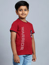 Cantabil Boy's Red Printed Round Neck T-shirt