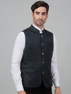 Cantabil Men's Green Self Design Party Wear Waistcoat