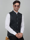 Cantabil Men's Green Self Design Party Wear Waistcoat