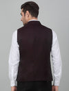 Cantabil Men's Wine Self Design Party Wear Waistcoat