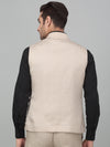 Cantabil Men's Fawn Self Design Party Wear Waistcoat