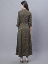 Cantabil Women Green Printed Dress (7136100483211)