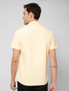 Cantabil Men Cotton Solid Yellow Half Sleeve Casual Shirt for Men with Pocket (7112555331723)