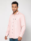 Cantabil Men Cotton Printed Pink Full Sleeve Casual Shirt for Men with Pocket (7113361522827)