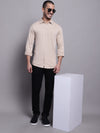 Cantabil Men Casual Beige Shirt (7143420395659)