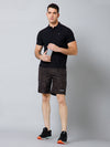 Cantabil Men Solid Above Knee Regular Fit Active Wear Olive Shorts