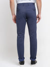 Cantabil Men Blue Cotton Blend Solid Regular Fit Casual Trouser (6732569444491)