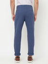 Cantabil Men Blue Cotton Blend Checkered Regular Fit Casual Trouser (6816289423499)