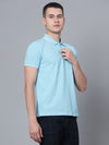 Cantabil Men Turquoise Mélange T-Shirt (7133667197067)