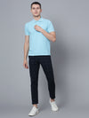 Cantabil Men Turquoise Mélange T-Shirt (7133667197067)