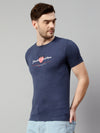 Cantabil Men Blue Melange T-Shirt (7113888956555)