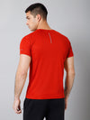 Cantabil Regular Fit Solid V Neck Half Sleeve Red Active Wear T-Shirt for Men