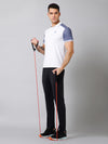 Cantabil Regular Fit Solid Polo Neck Half Sleeve White Active Wear T-Shirt for Men