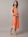 Cantabil Women Peach Dress (7031694360715)