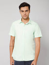 Cantabil Men Cotton Solid Light Green Half Sleeve Casual Shirt for Men with Pocket (7112553857163)