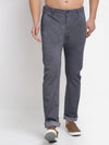 Cantabil Men Grey Cotton Blend Solid Regular Fit Casual Trouser (6729765224587)