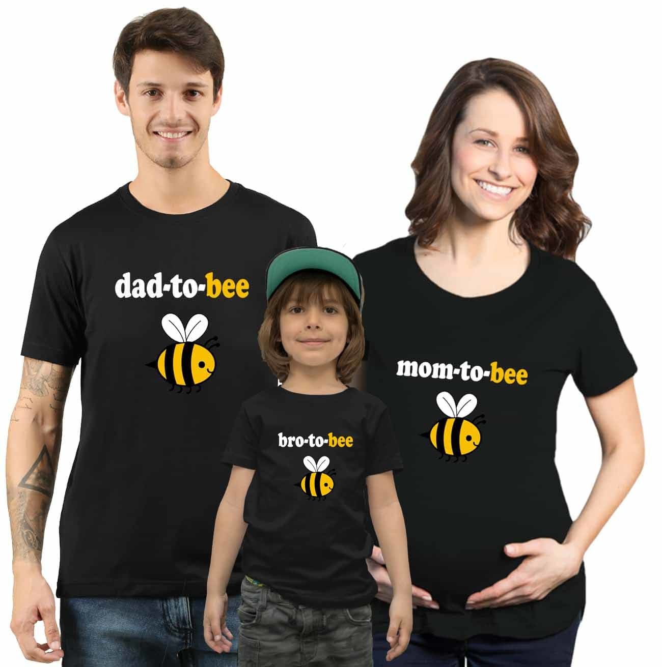Dad of Bee-day Girl T-Shirt Bee Theme Party Honey Bee Birthday Bee Parent's Birthday T-Shirt Mom Dad T-Shirts Bee Mom Dad T-Shirts