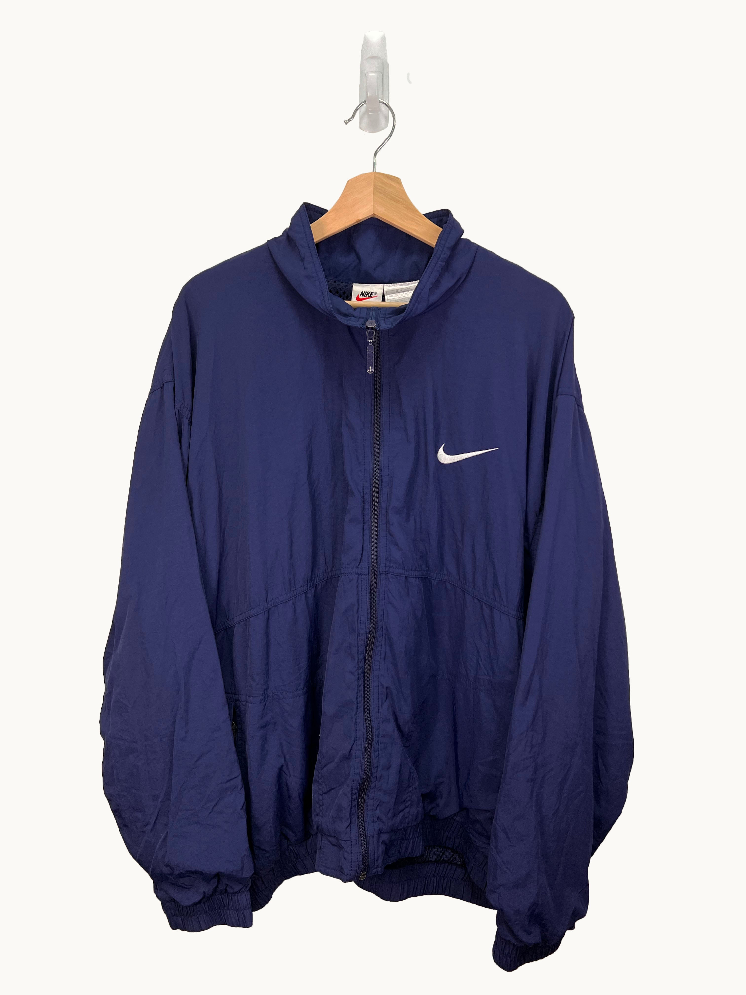 nike navy blue windbreaker jacket