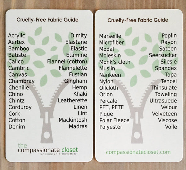 Compassionate Closet Cruelty-Free Fabric Guide
