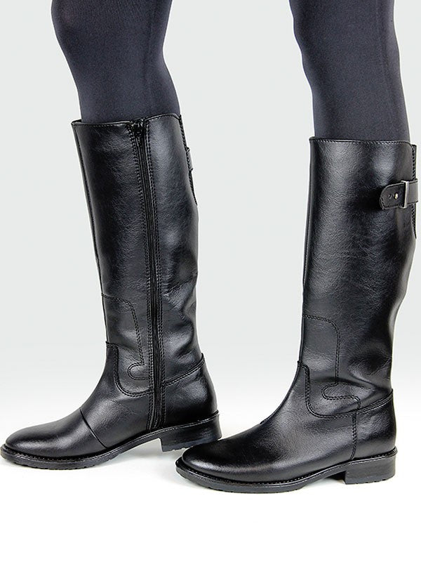 black leather riding boots on sale