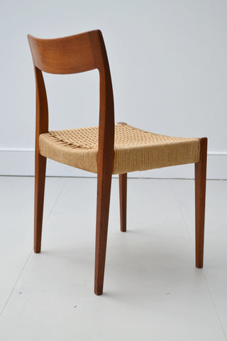 Set Of 4 Teak and Papercord Dining Chairs By Nils  - Johnsson - Mid Century Modern 1950's - SOLD