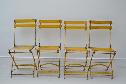 Vintage French Folding Bistro/Cafe Chairs - 1930's