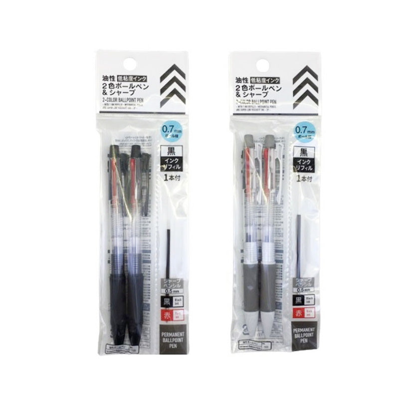 ２色ボールペン＆シャープペン（２本、低粘度油性インク、リフィル） | 【公式】DAISO（ダイソー）ネットストア