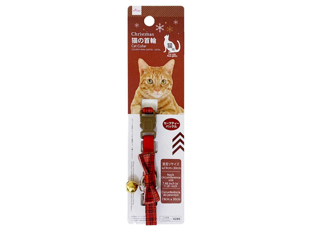 タータンチェック　赤　レッド　首輪　猫　犬　ハンドメイド　レース　シュシュ - 3