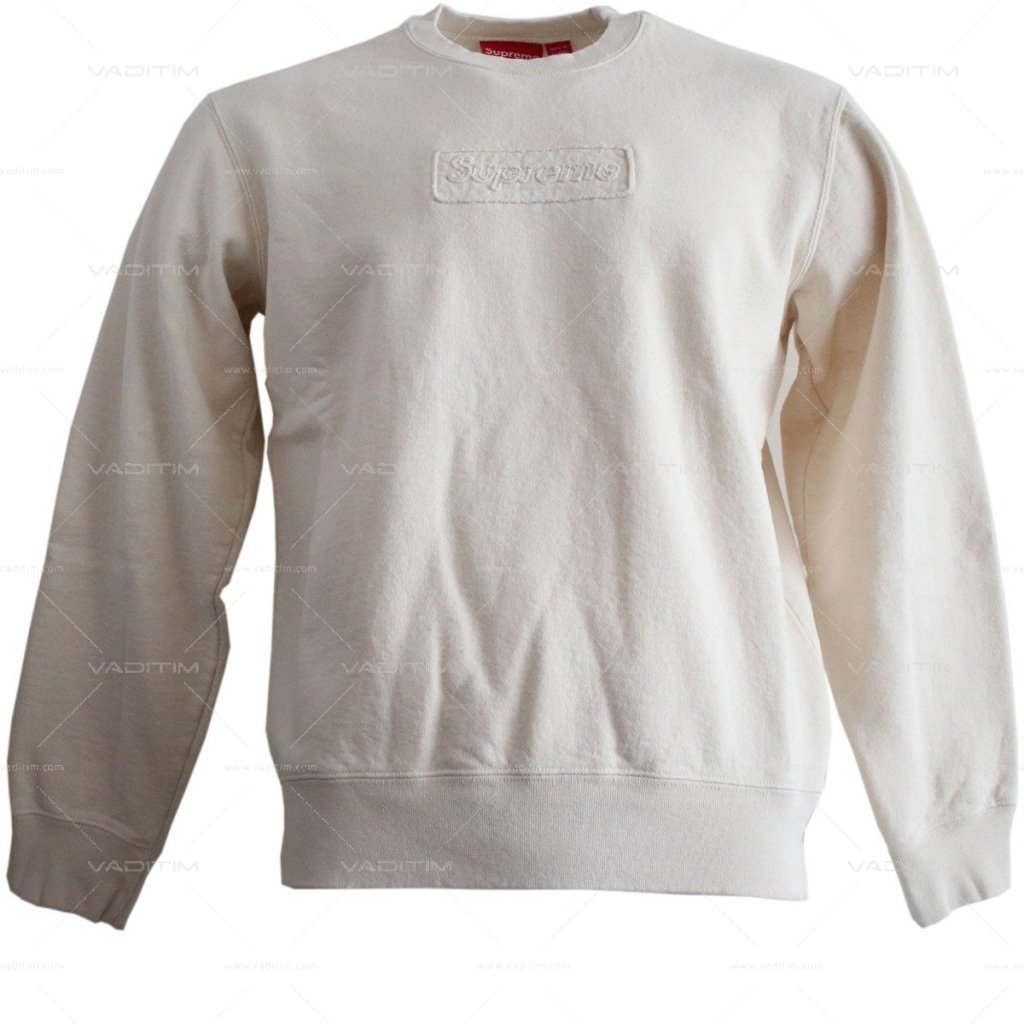 国内先行発売 supreme cutout logo crewneck M natural - トップス