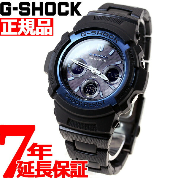 G-SHOCK 電波 ソーラー 電波時計 ブラック×ブルー 腕時計 メンズ アナデジ タフソーラー AWG-M100BC-2AJF