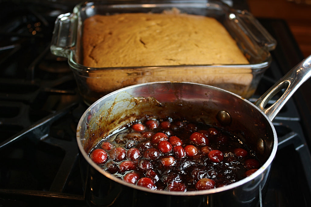 Spice Cake with Cranberry Compote
