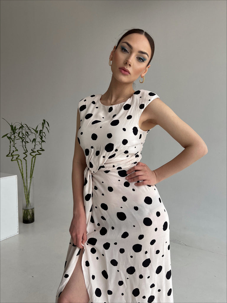 Polka-dot ruffled dress - White Store Armenia