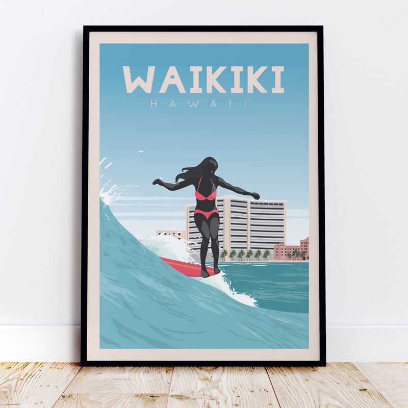 Surfing Wall Art Surf Poster Aesthetic Poster Surfboard Wall Art Surfboard Print Surfer Print Hawaii Poster Beach Themed Decor