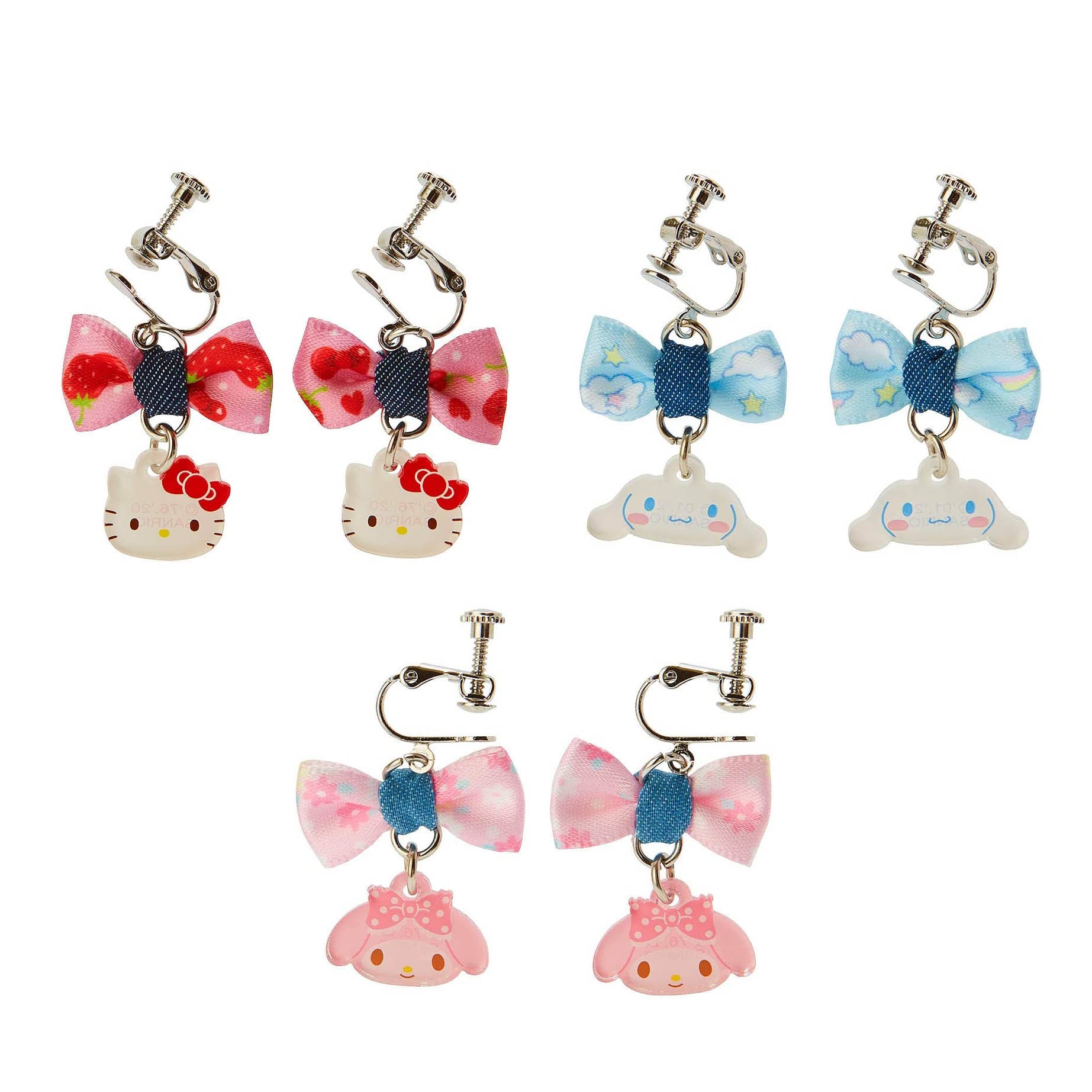 glitter earrings sanrio cinnamoroll dangle stud earrings cute kawaii earrings