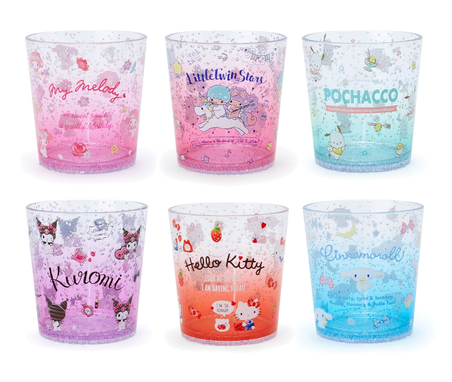 Sanrio 2 plastic cups Kuromi Cinnamoroll kawaii New