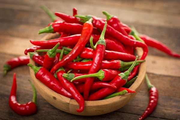 Cayenne Peppers in Bowl