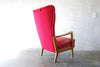 Wingback lounge chair with beech armrests