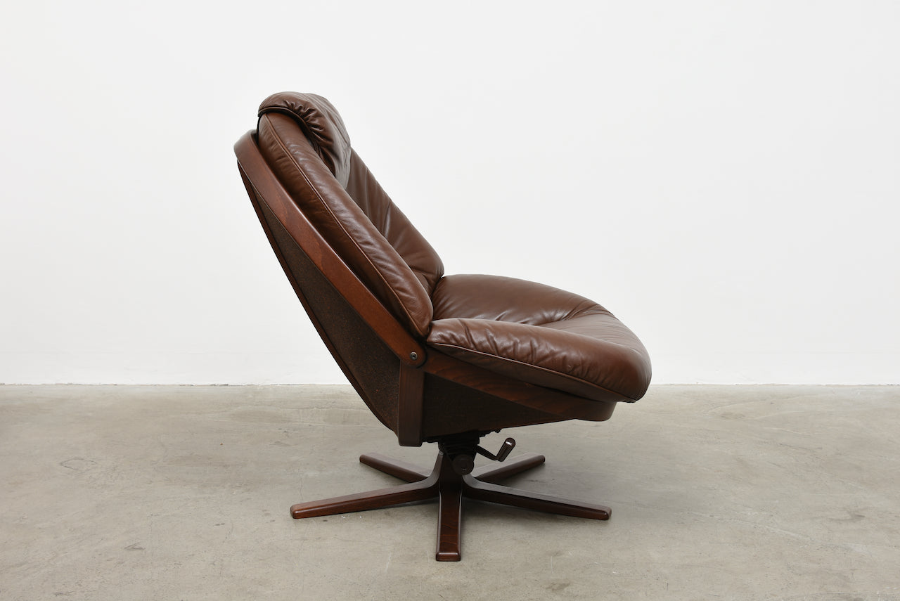 Rocking leather lounger by Göte Möbler