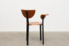 Set of four 1970s teak + metal chairs