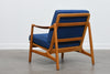 Includes new upholstery: Teak and beech lounge chair by Tove & Edvard Kindt-Larsen