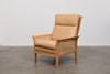 Birch and leather lounger by Arne Norell