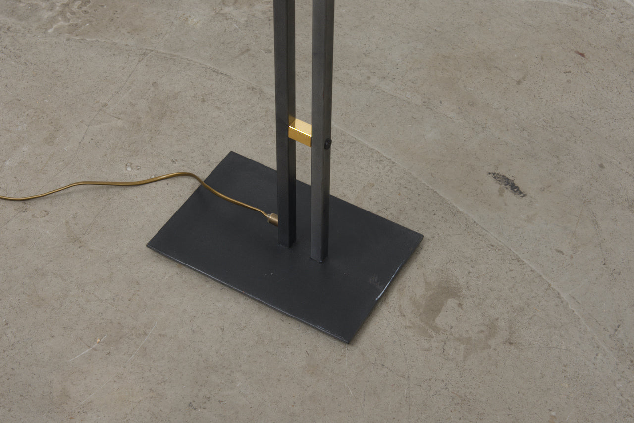 1980s Swedish metal floor lamp with shade