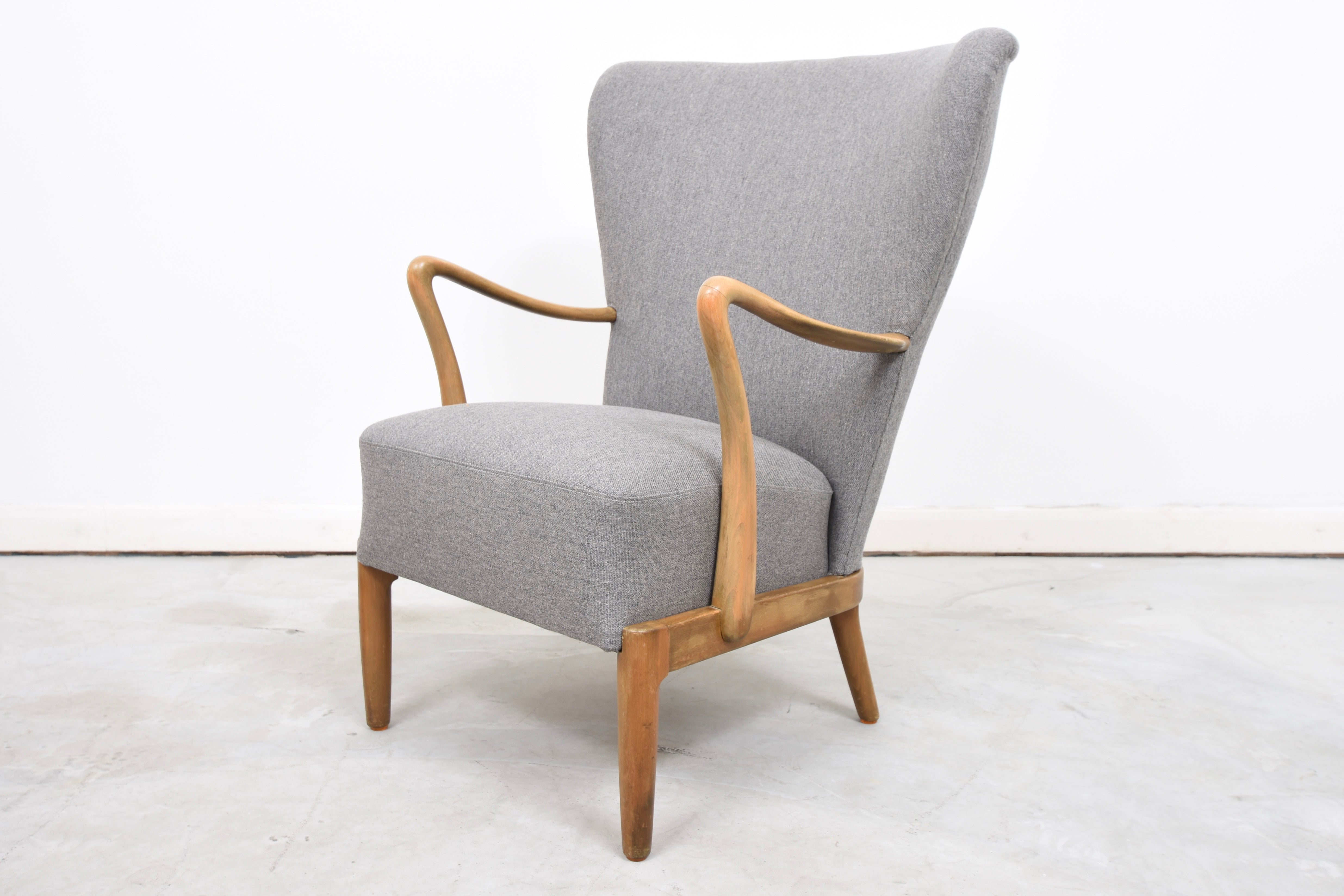 PrebenJan16 1940s wing back lounge chair by Fritz Hansen