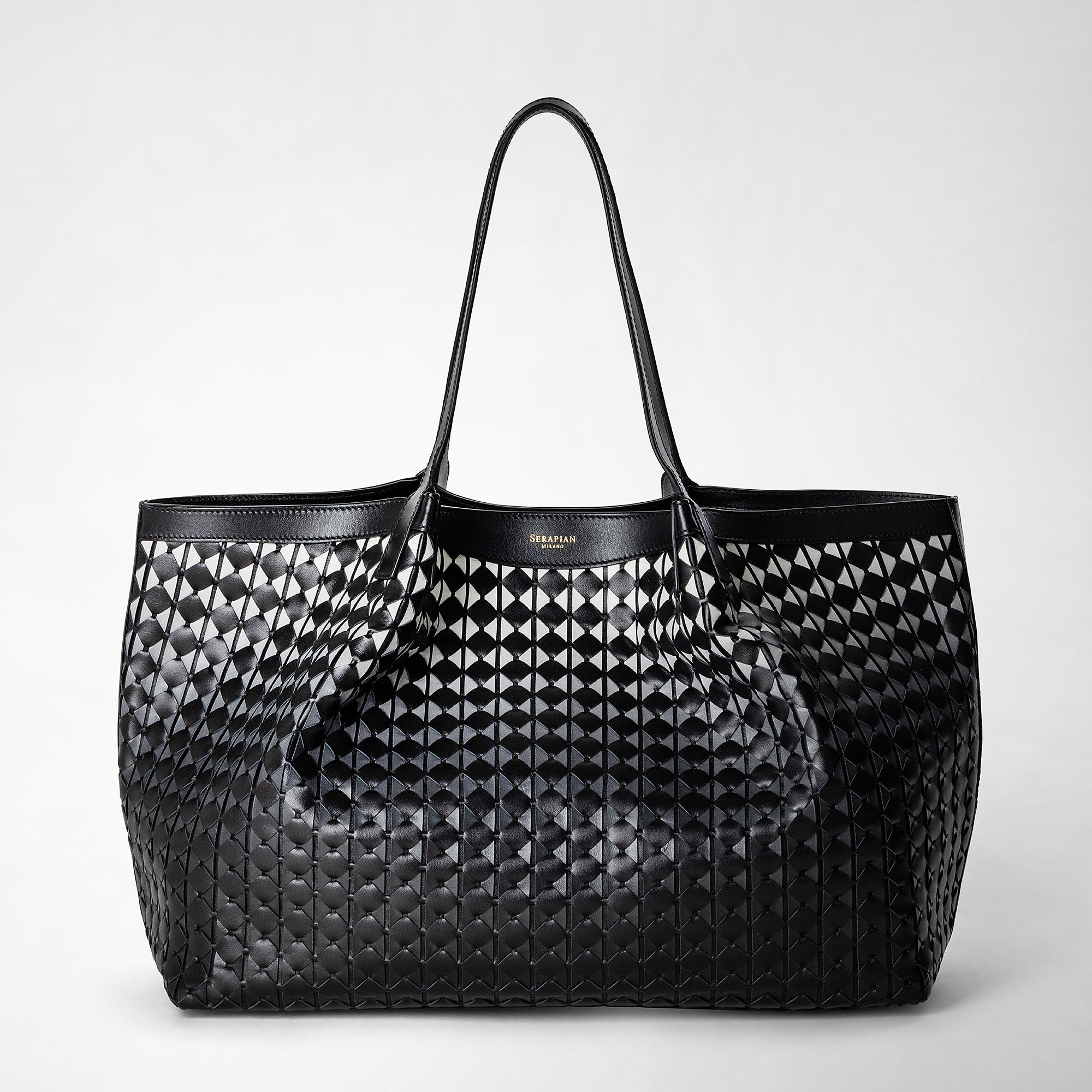 Secret Bag: Canvas and leather tote bag | Serapian Online Boutique 